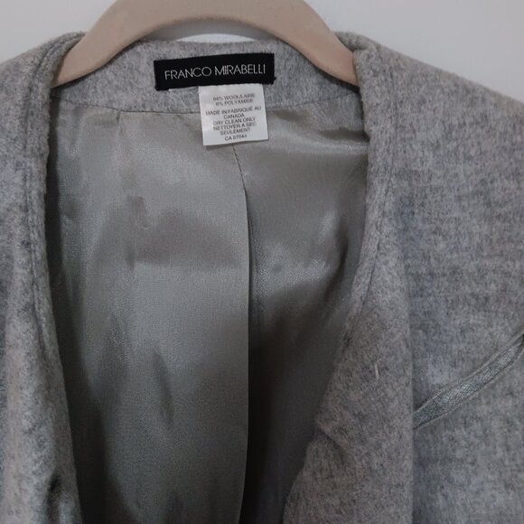 Franco Mirabelli Wool coat with ruffles - Sz 6 - Picture 3 of 5